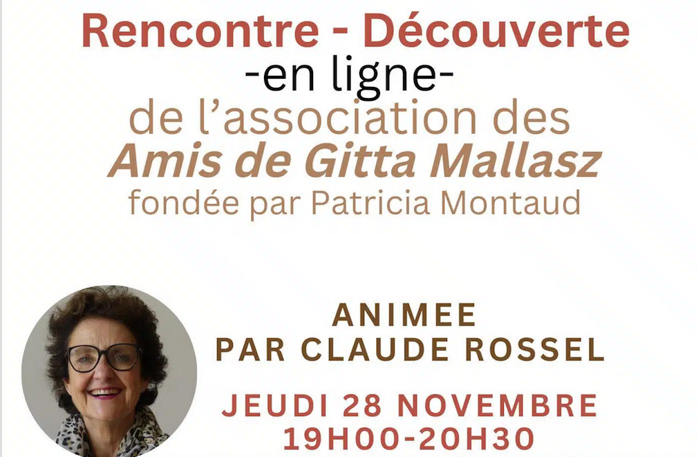 Rencontre Découverte de l’Association Les Amis de Gitta Mallasz – GRATUITE – 28 novembre – 19H